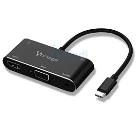 Adaptador 5 en 1 Vorago ADP-350 USB-C a HDMI/VGA/USB