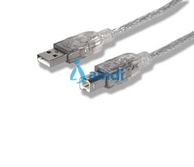 Cable Manhattan USB B Alta Velocidad 2.0 A-B 3m Color Plata 340458